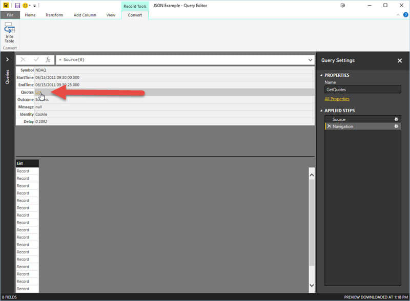 Power BI JSON - Quotes option